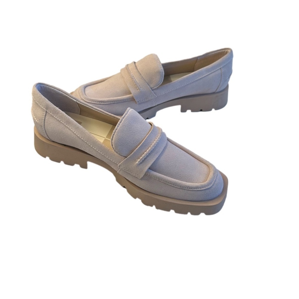 Dolce Vita NEW Elias Flats Loafer Chunky Lug Sole Tan / Dune Suede Size 9.5